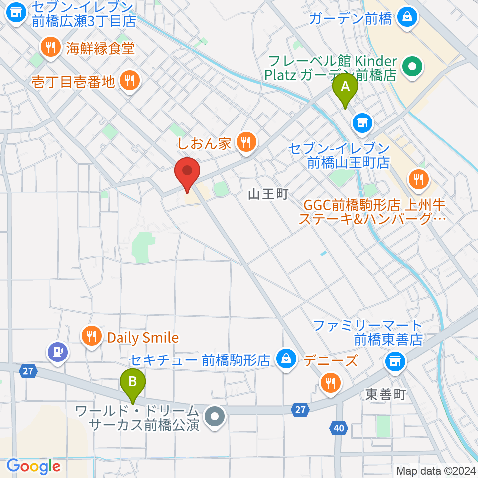 山王ホール・TMスタジオ周辺のカフェ一覧地図