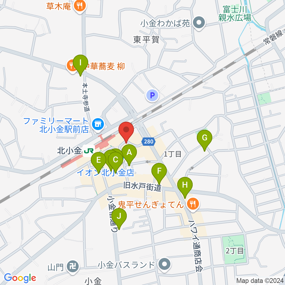 北小金Throbber周辺のカフェ一覧地図