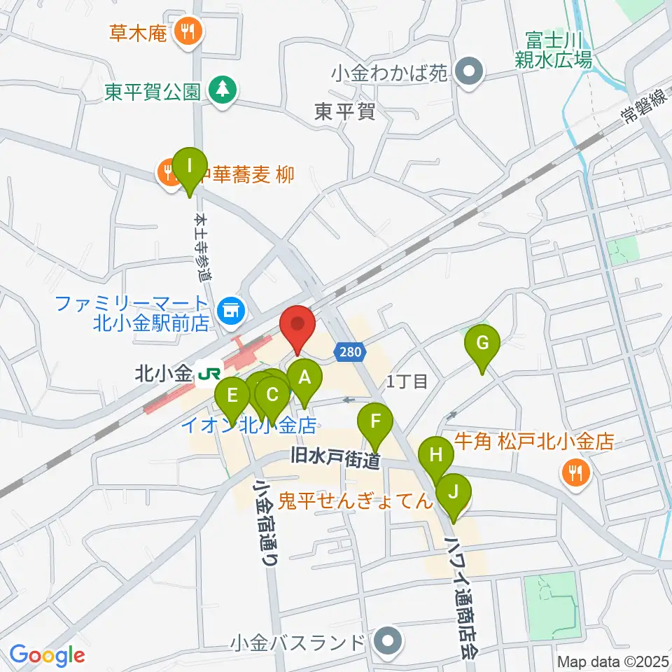 北小金Throbber周辺のカフェ一覧地図