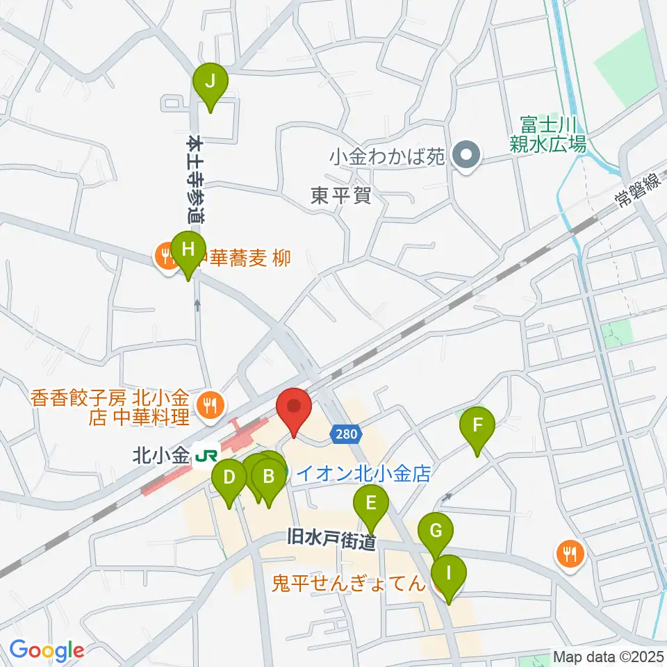 北小金Throbber周辺のカフェ一覧地図