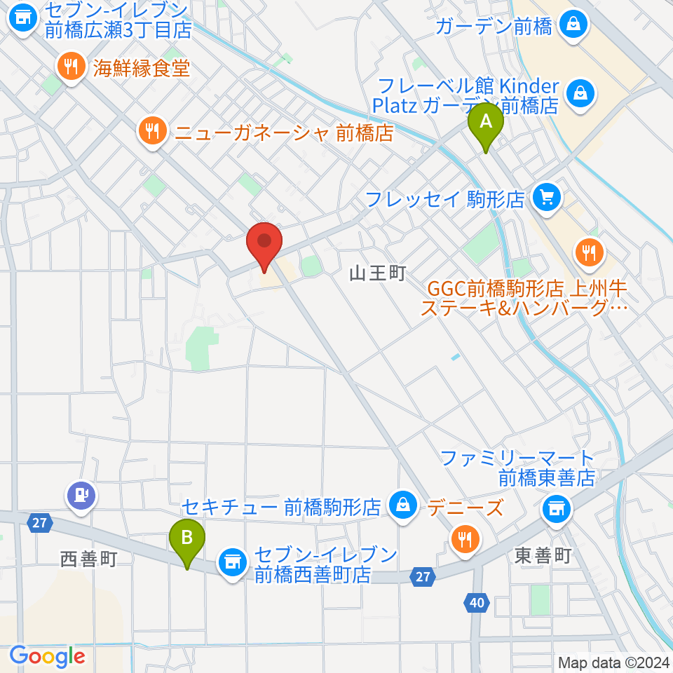 山王ホール周辺のカフェ一覧地図