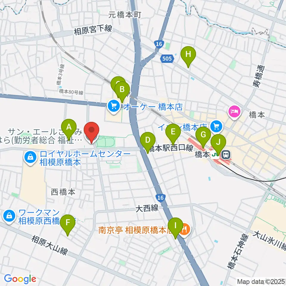 サン・エールさがみはら周辺のカフェ一覧地図