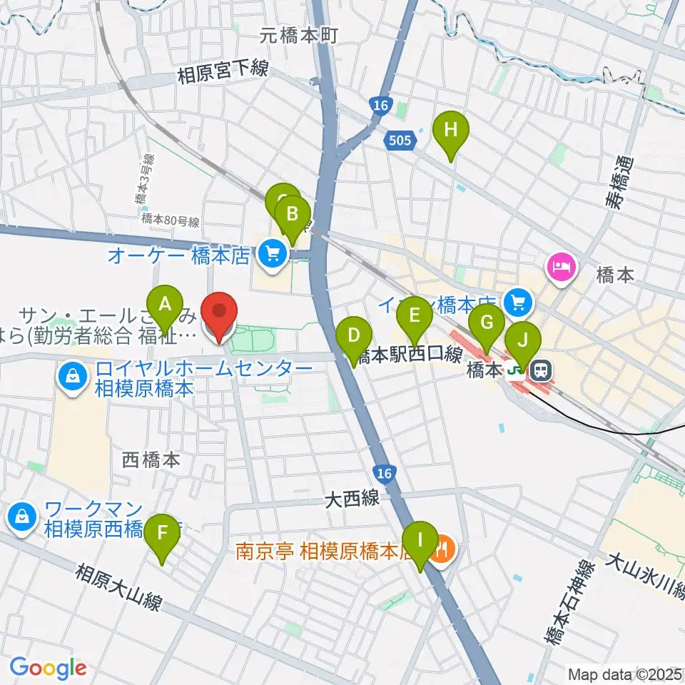 サン・エールさがみはら周辺のカフェ一覧地図
