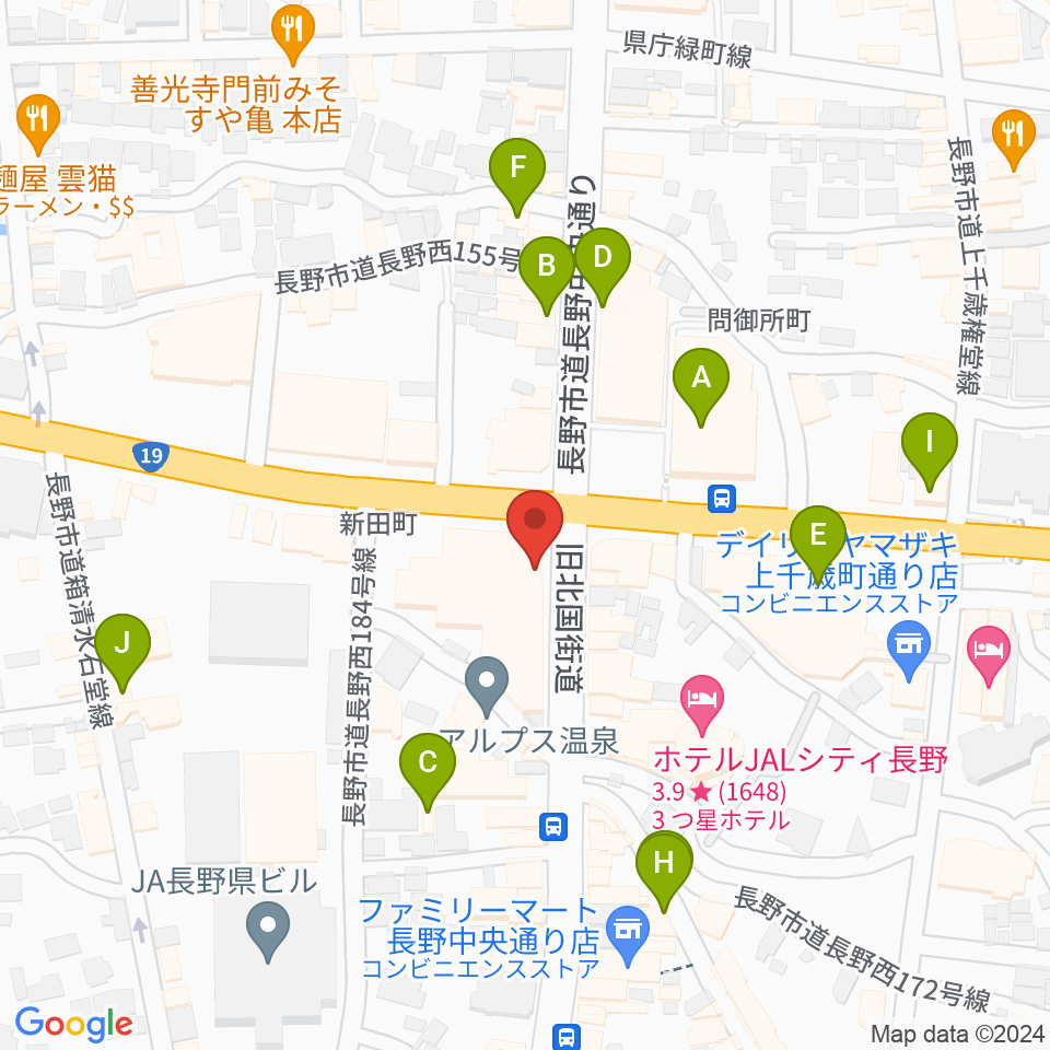 もんぜんぷら座周辺のカフェ一覧地図