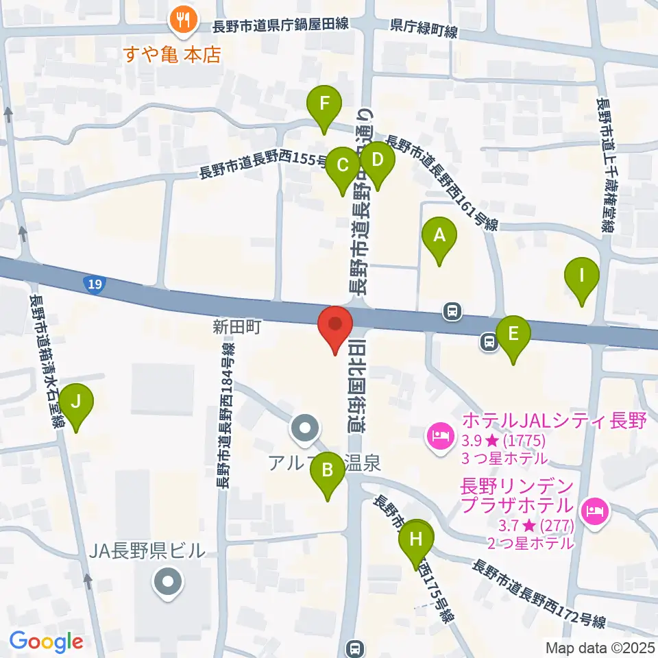 もんぜんぷら座周辺のカフェ一覧地図