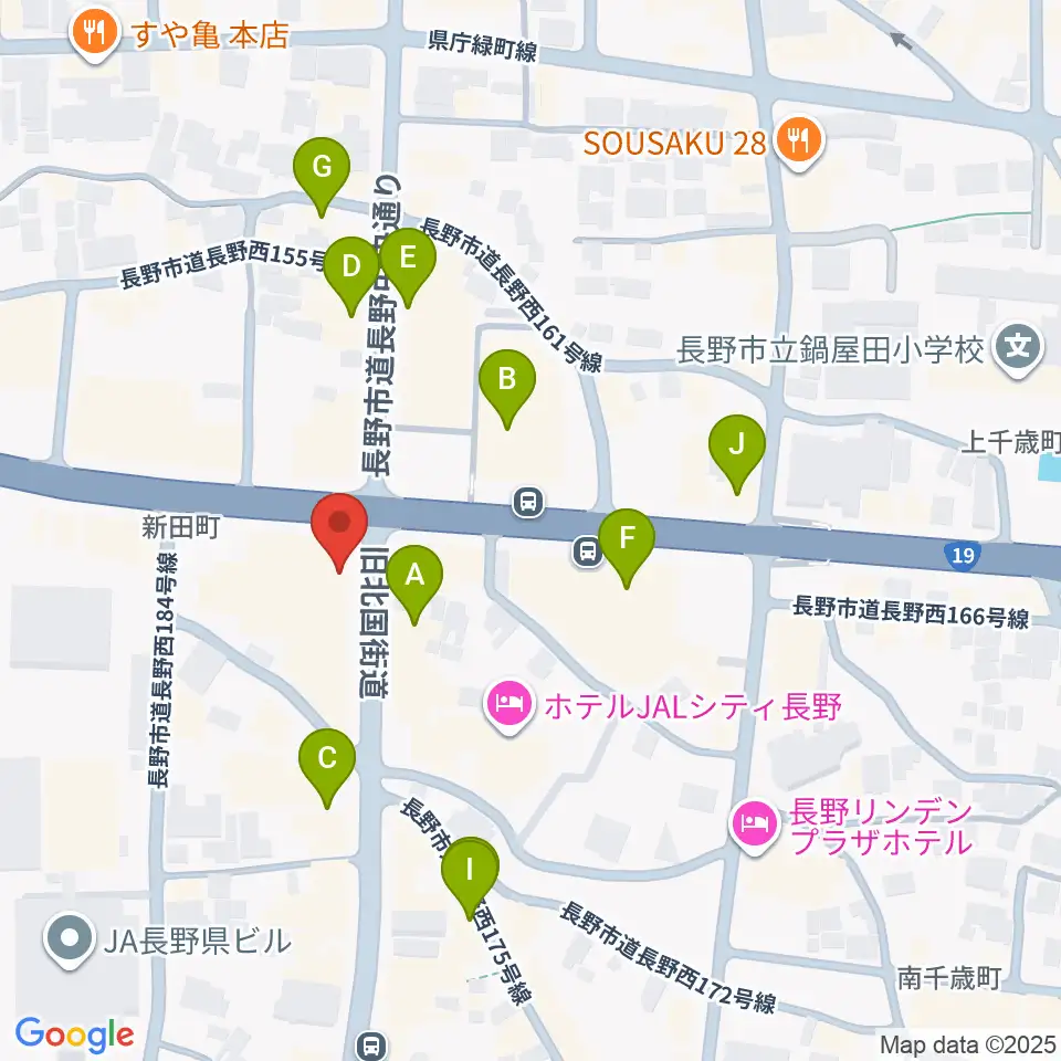 もんぜんぷら座周辺のカフェ一覧地図