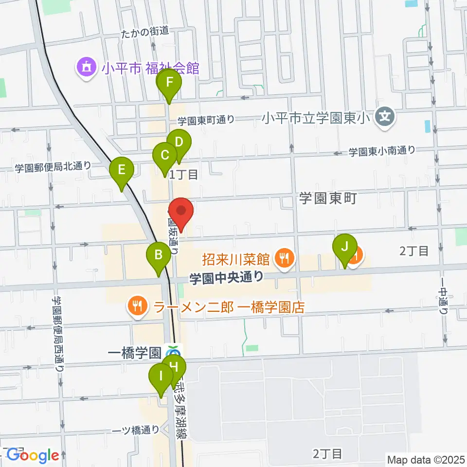 学園坂スタジオ周辺のカフェ一覧地図