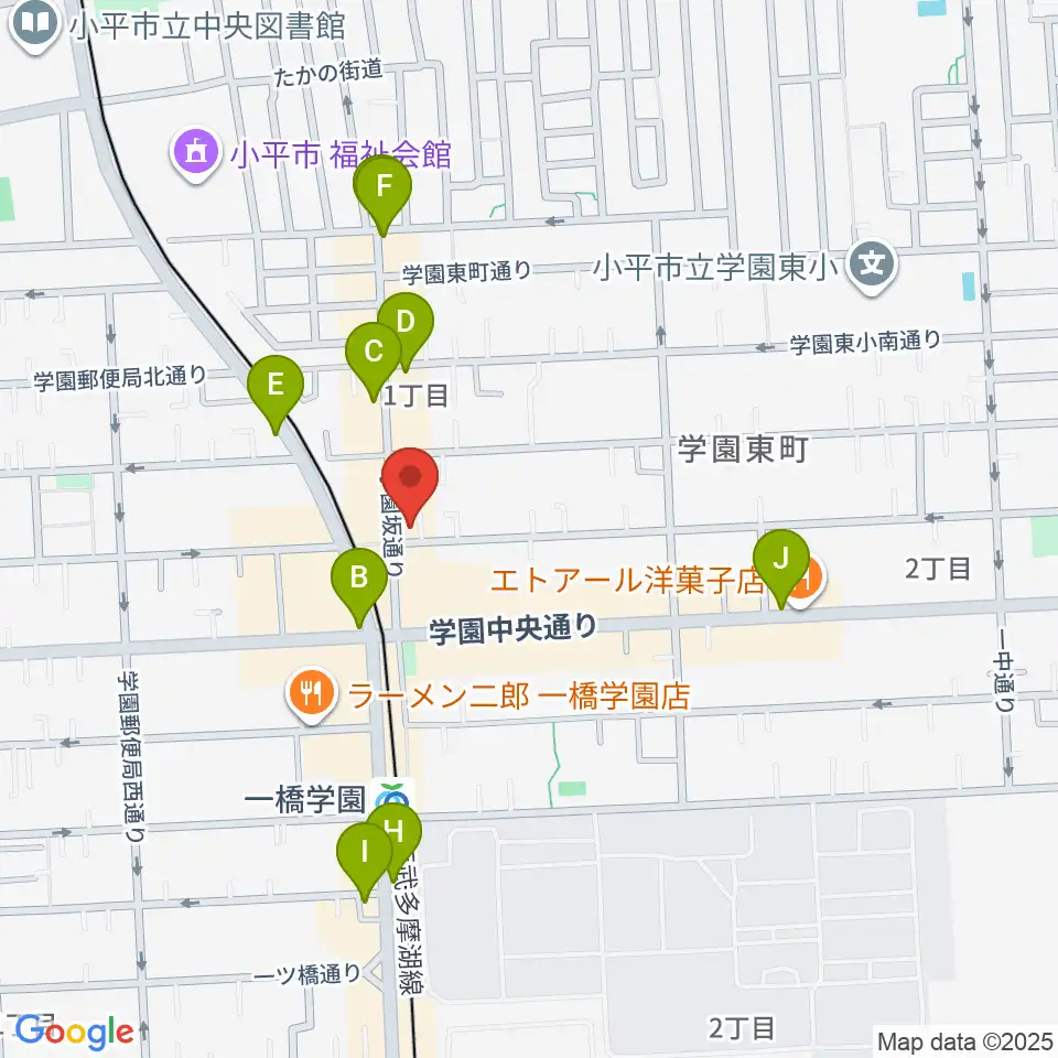 学園坂スタジオ周辺のカフェ一覧地図