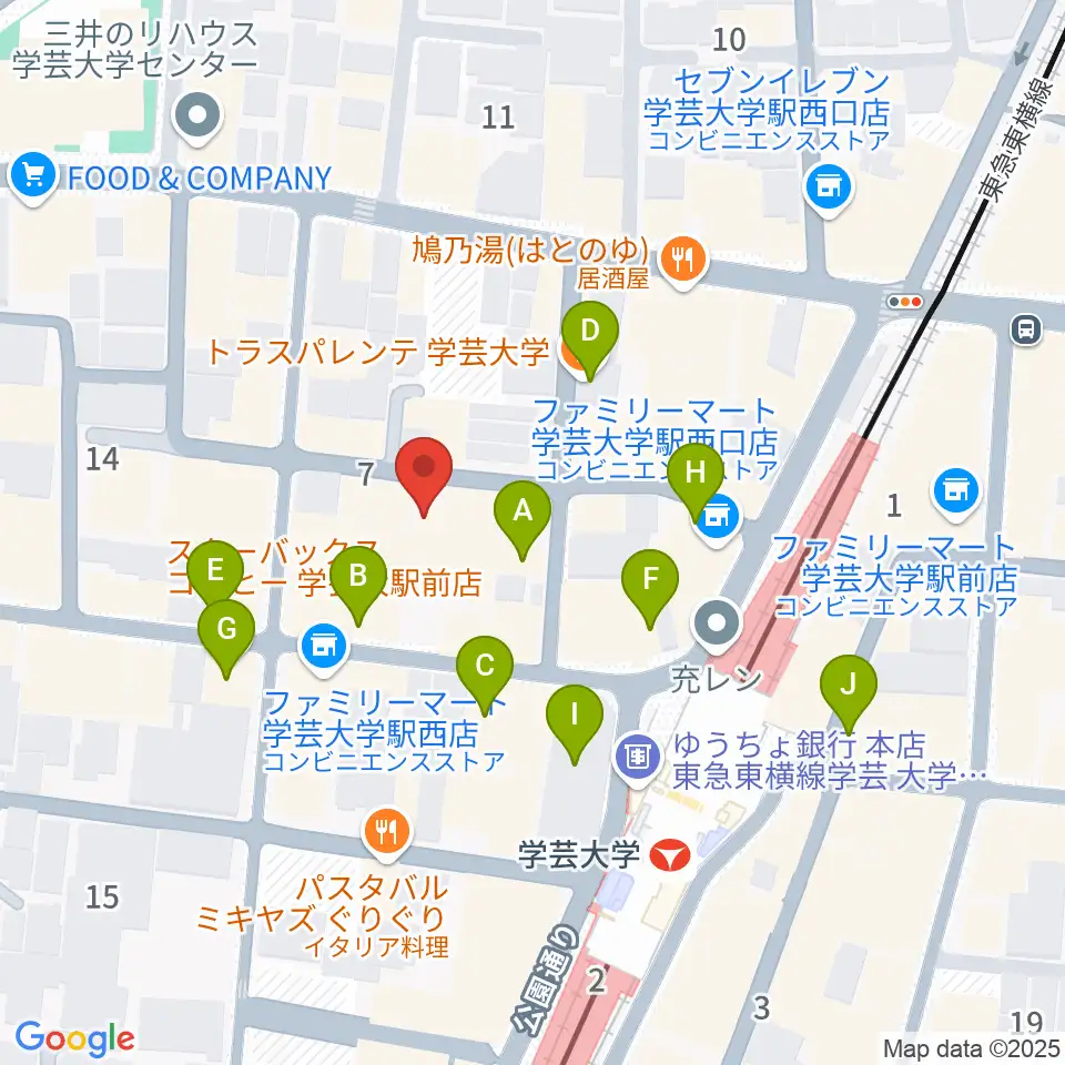 アジアンカフェ周辺のカフェ一覧地図