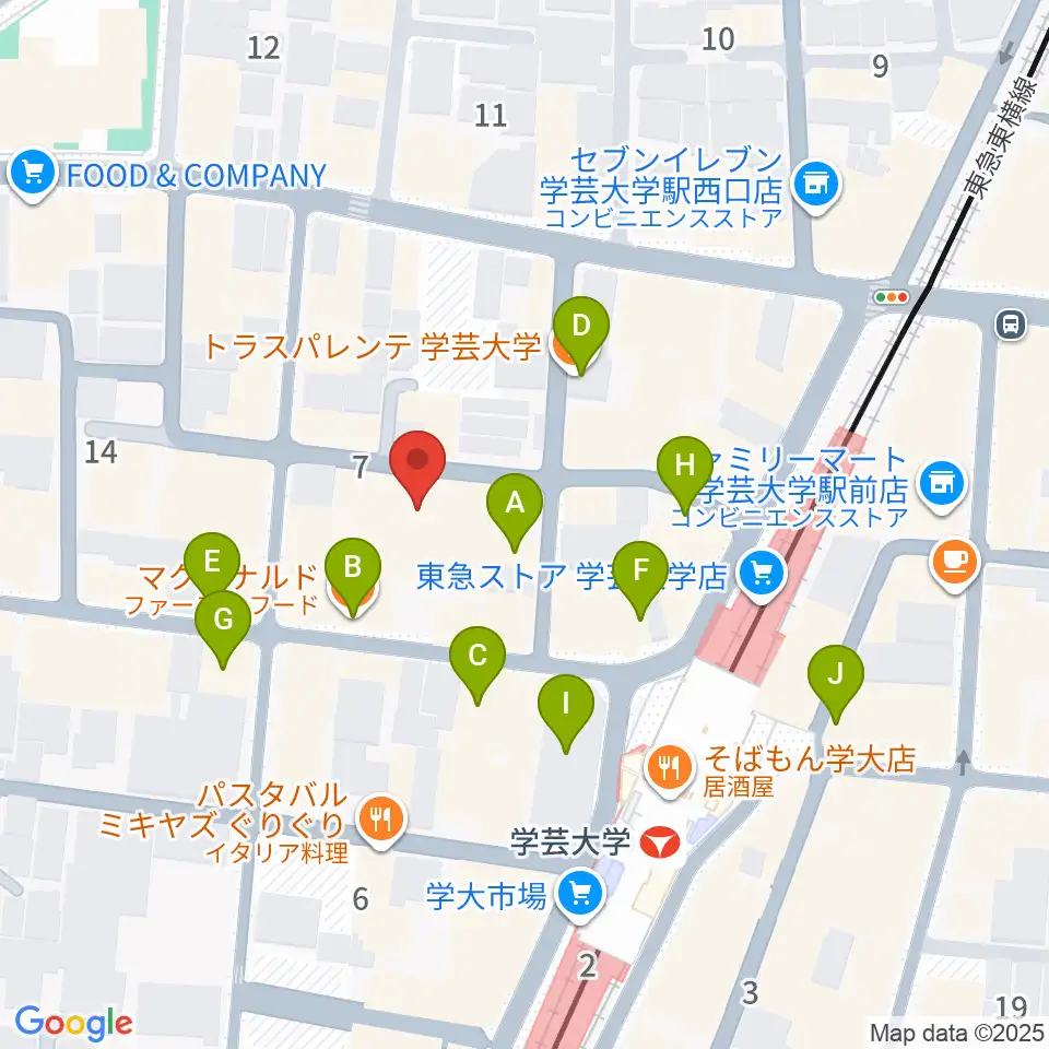 アジアンカフェ周辺のカフェ一覧地図