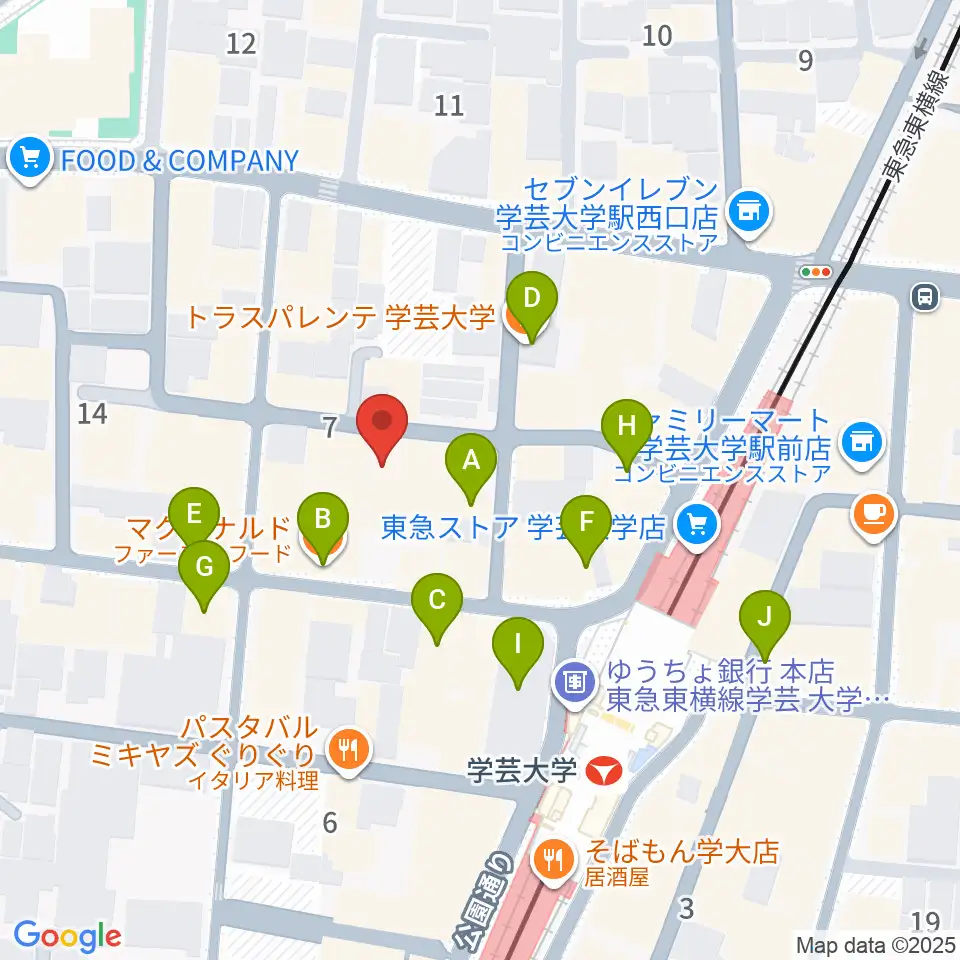 アジアンカフェ周辺のカフェ一覧地図