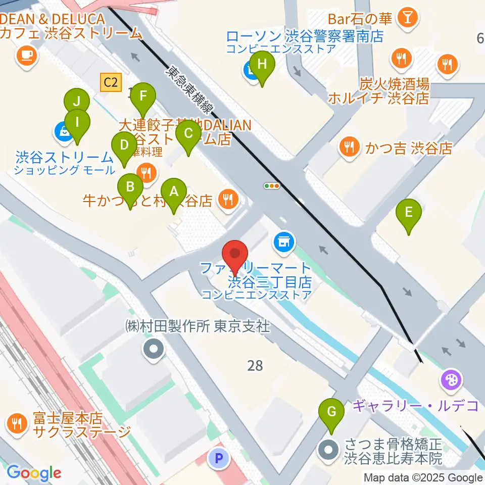 渋谷のラジオ周辺のカフェ一覧地図