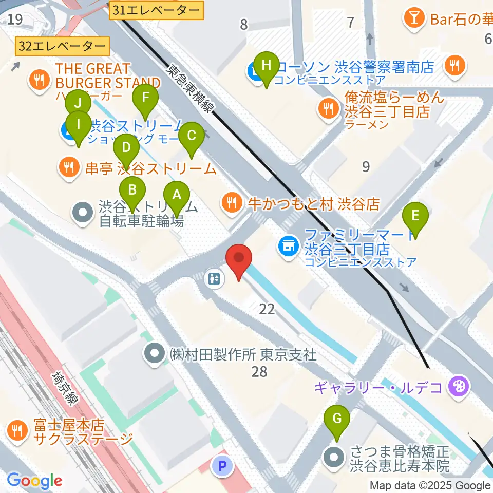 渋谷のラジオ周辺のカフェ一覧地図