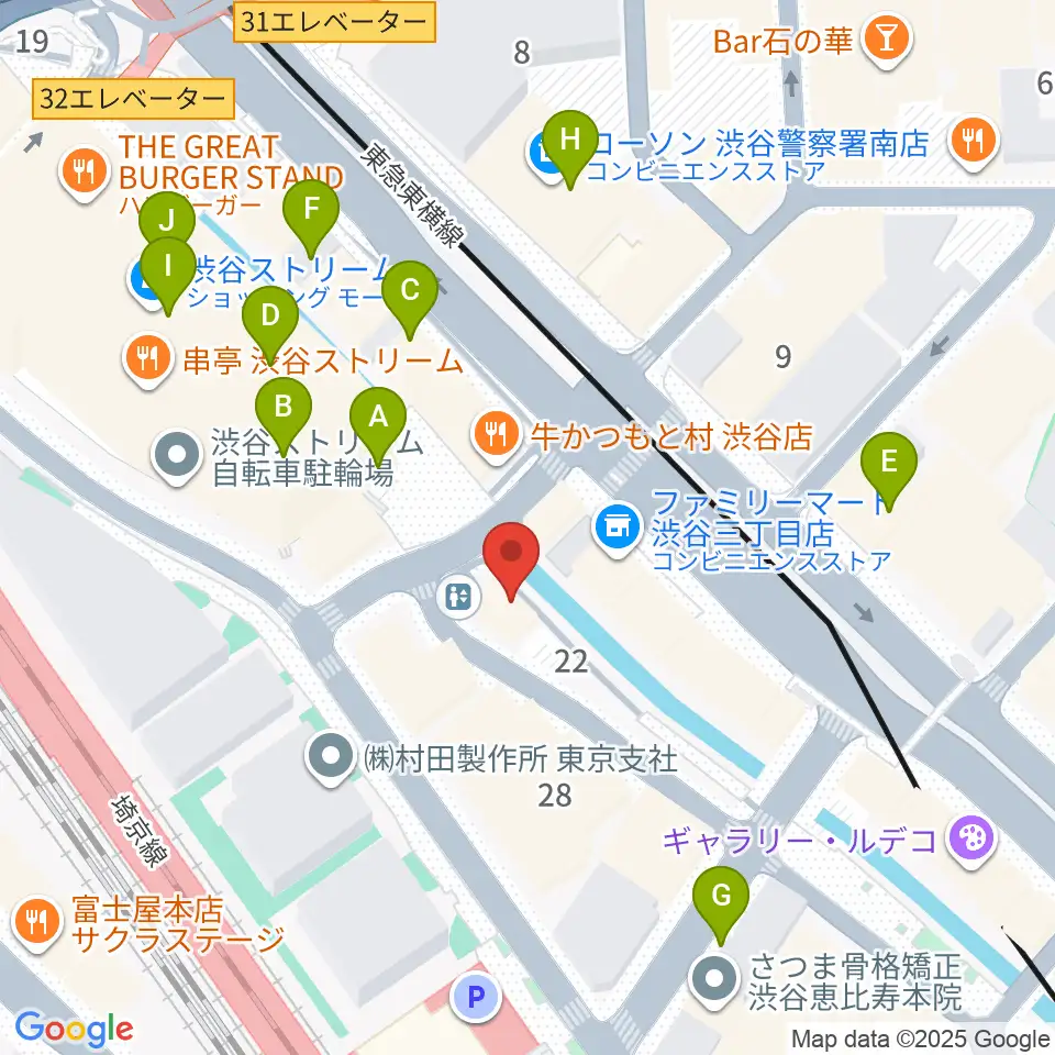 渋谷のラジオ周辺のカフェ一覧地図
