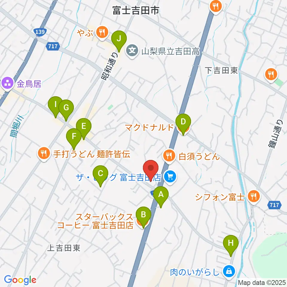 エフエムふじごこ周辺のカフェ一覧地図