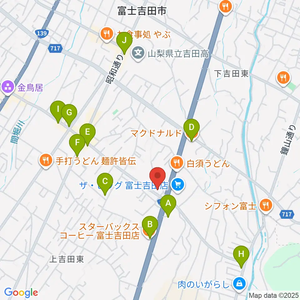 エフエムふじごこ周辺のカフェ一覧地図