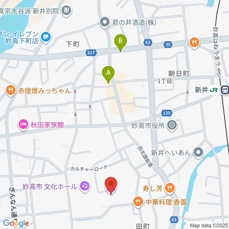 新井ふれあい会館周辺のカフェ一覧地図