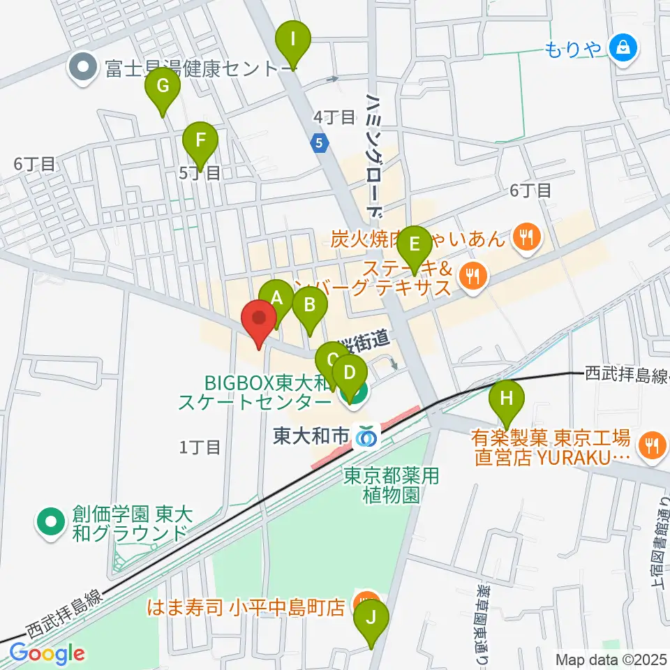 アンフィニカスタムワークス周辺のカフェ一覧地図