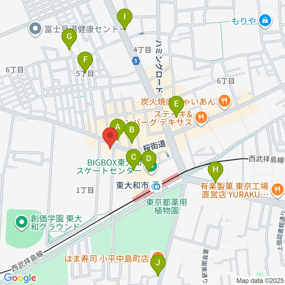 アンフィニカスタムワークス周辺のカフェ一覧地図