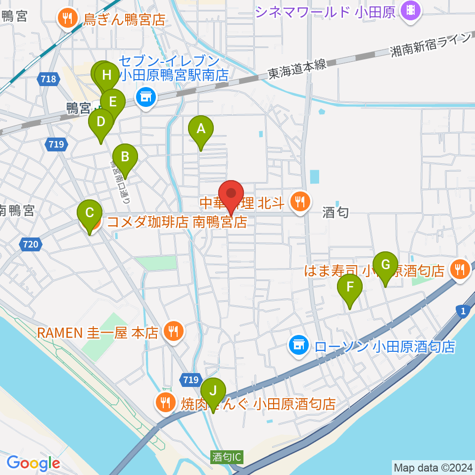 Kigoshi Custom Guitars周辺のカフェ一覧地図