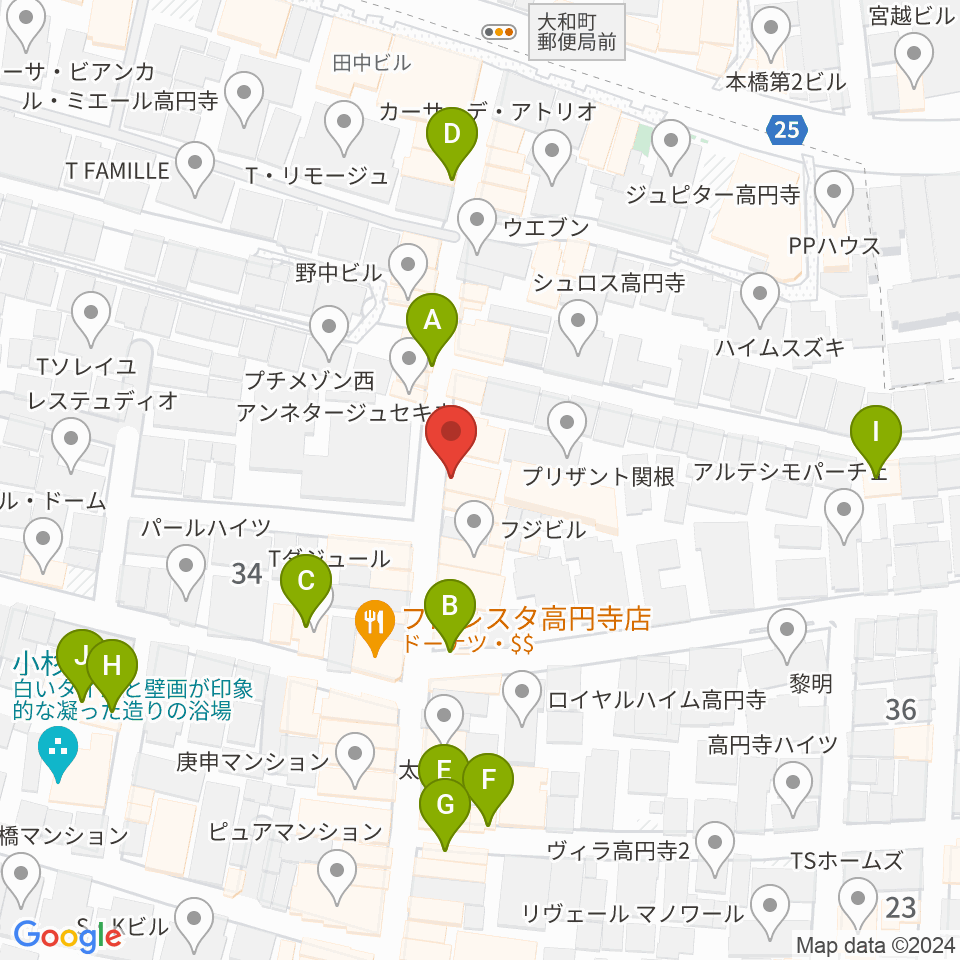 稲生座周辺のカフェ一覧地図