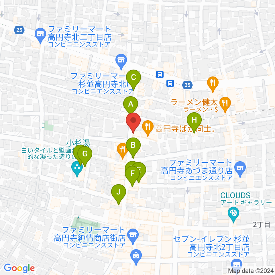 稲生座周辺のカフェ一覧地図