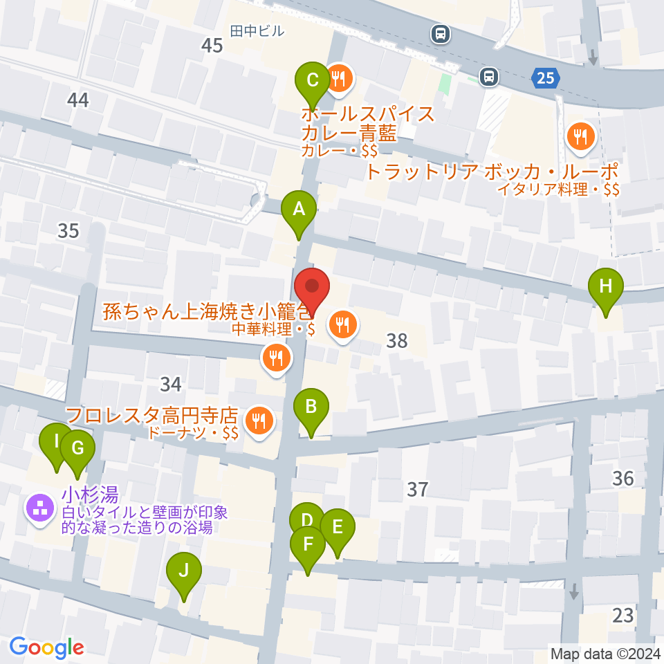 稲生座周辺のカフェ一覧地図