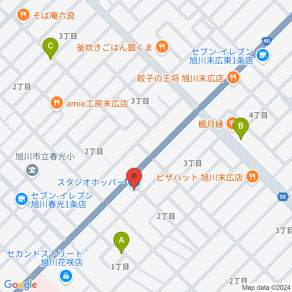 スタジオホッパー周辺のカフェ一覧地図