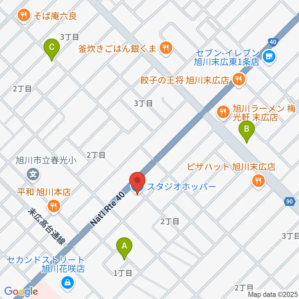 スタジオホッパー周辺のカフェ一覧地図