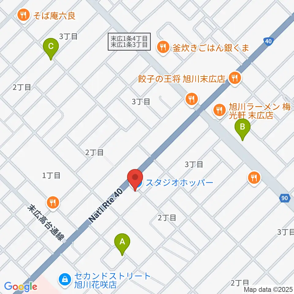 スタジオホッパー周辺のカフェ一覧地図