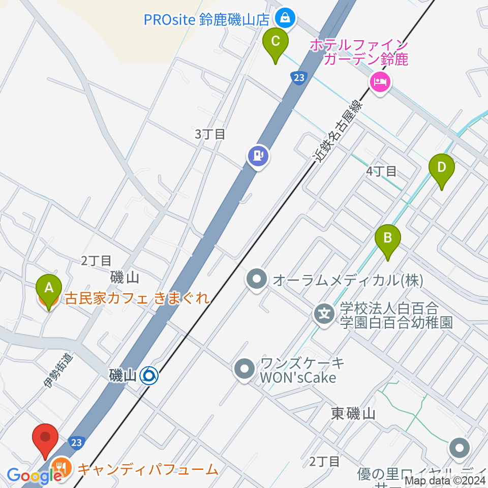 鈴鹿SOUNDSTAGE周辺のカフェ一覧地図