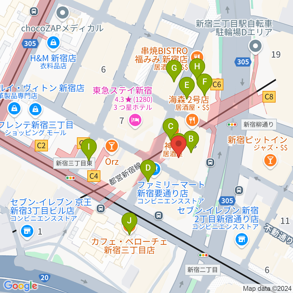 Jazz PolkaDots周辺のカフェ一覧地図