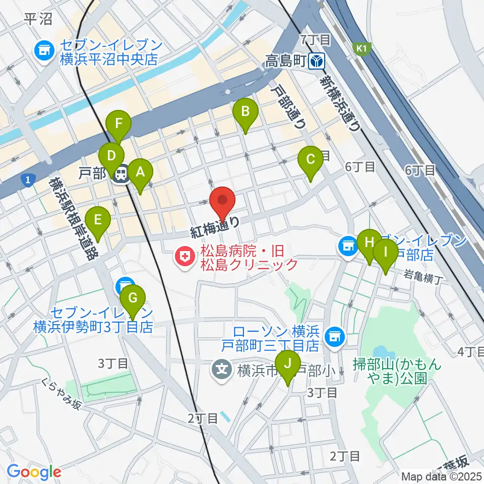 ボヌールサロン周辺のカフェ一覧地図