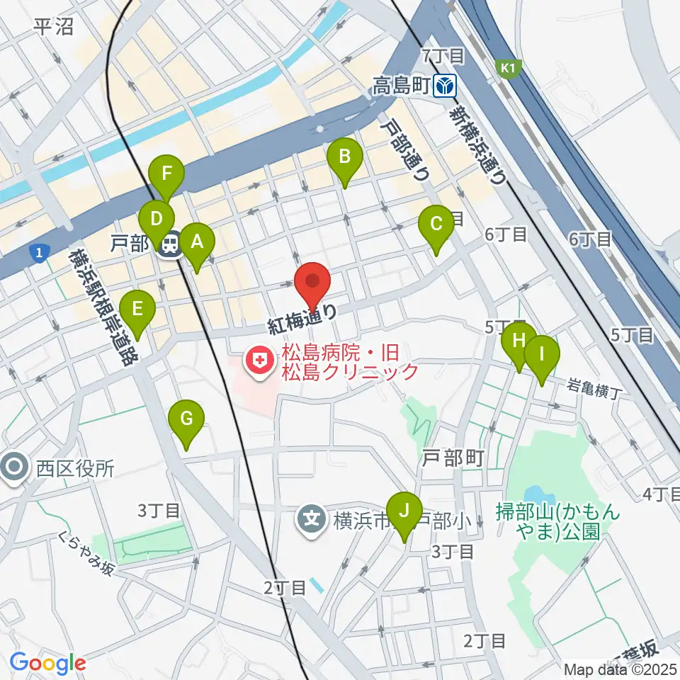 ボヌールサロン周辺のカフェ一覧地図