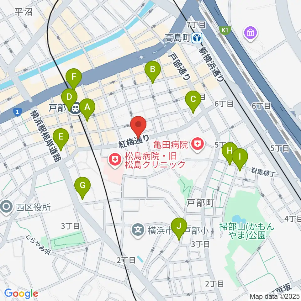 ボヌールサロン周辺のカフェ一覧地図