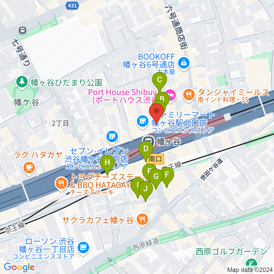 幡ヶ谷36°5周辺のカフェ一覧地図