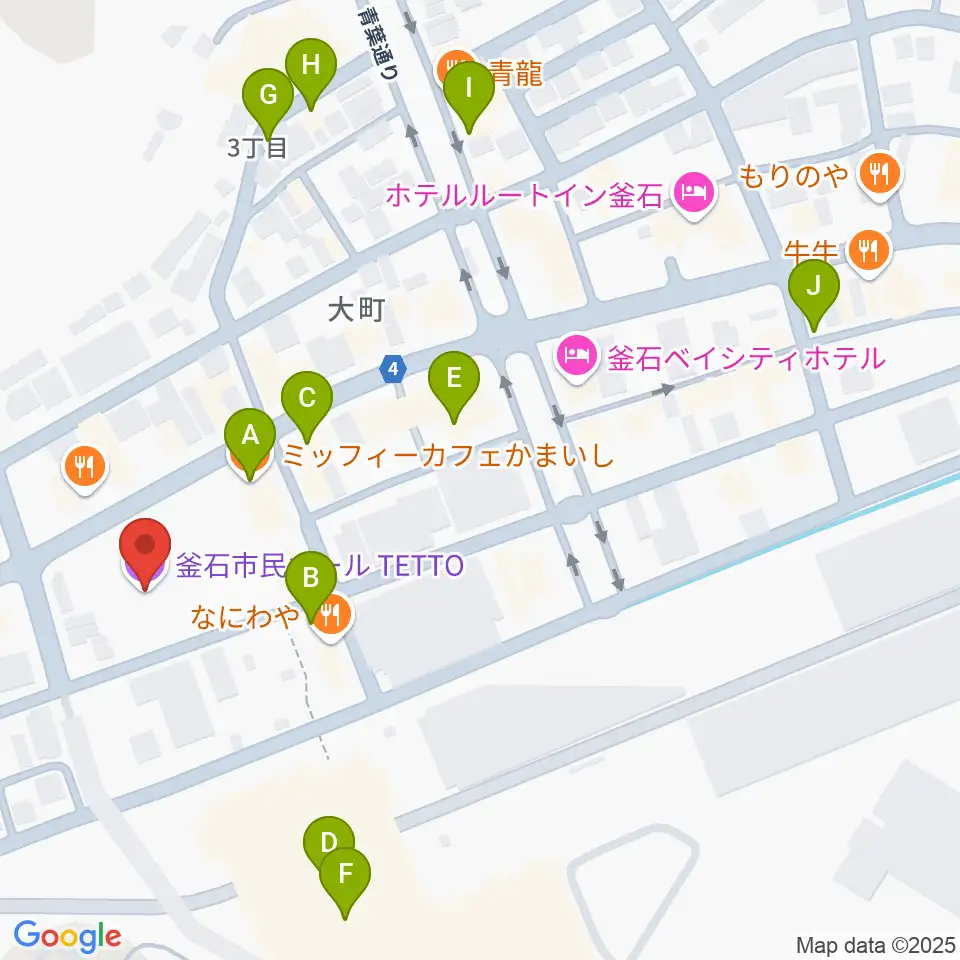 釜石市民ホールTETTO周辺のカフェ一覧地図