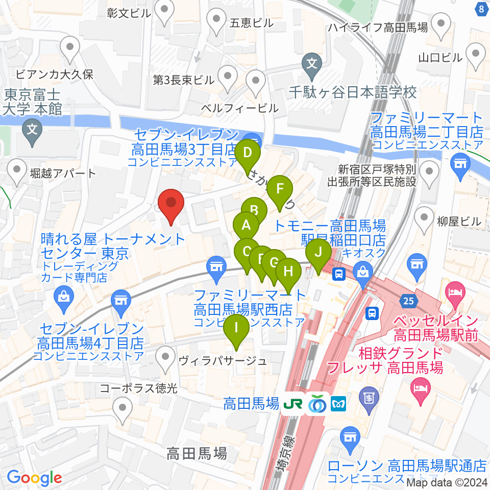 専門学校ESPエンタテインメント東京周辺のカフェ一覧地図