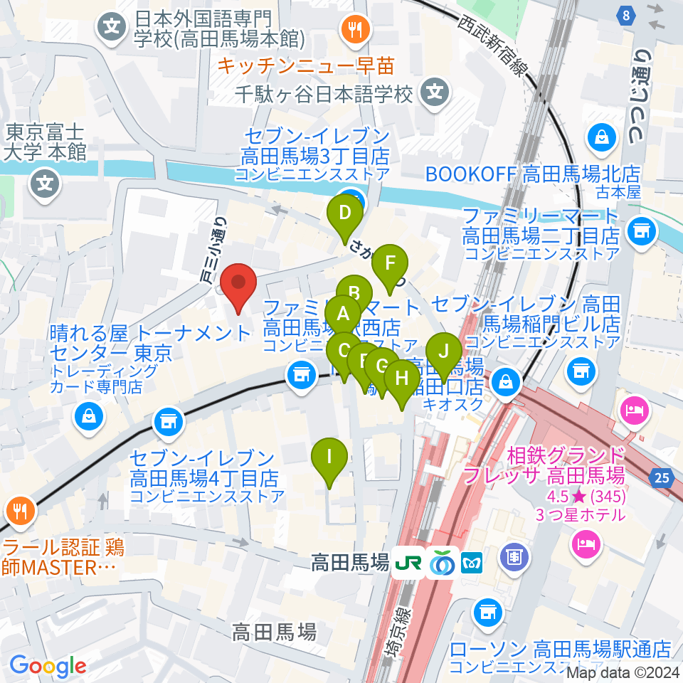 専門学校ESPエンタテインメント東京周辺のカフェ一覧地図