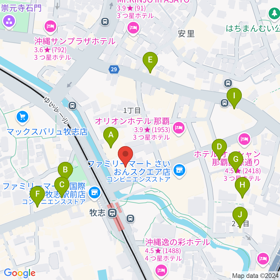 安里fanfare周辺のカフェ一覧地図