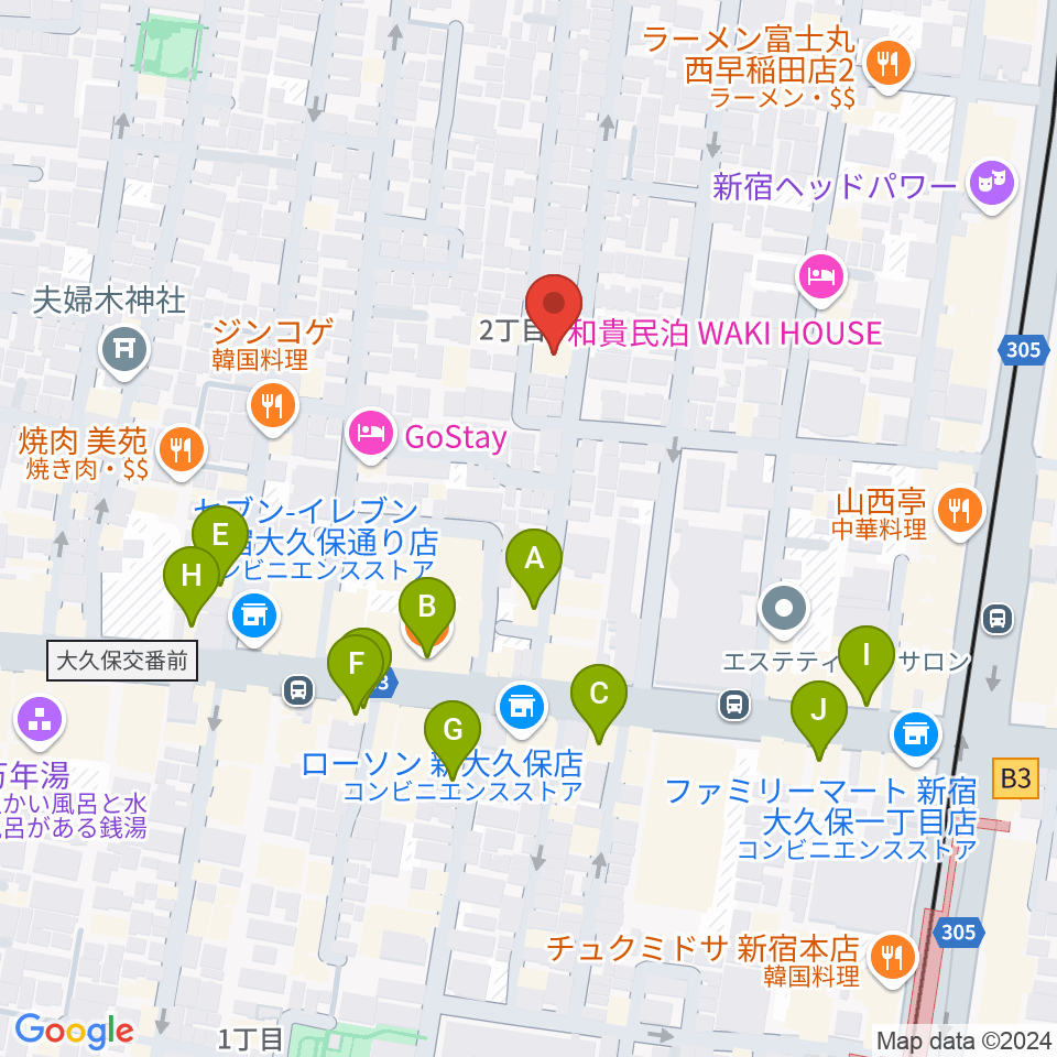 音楽センターおんがく教室周辺のカフェ一覧地図