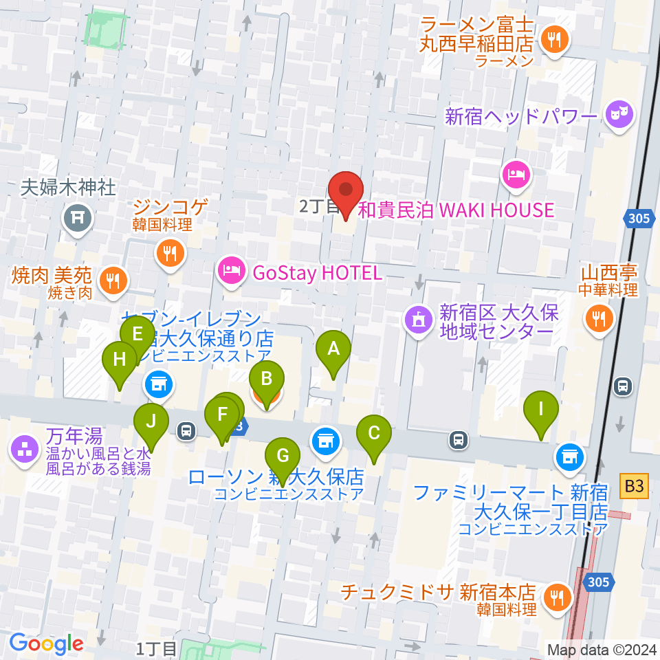 音楽センターおんがく教室周辺のカフェ一覧地図