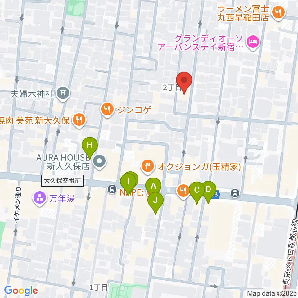 音楽センターおんがく教室周辺のカフェ一覧地図