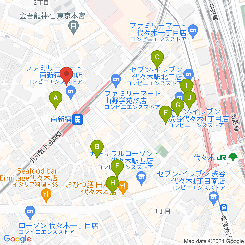 BC WORLDスタジオ周辺のカフェ一覧地図