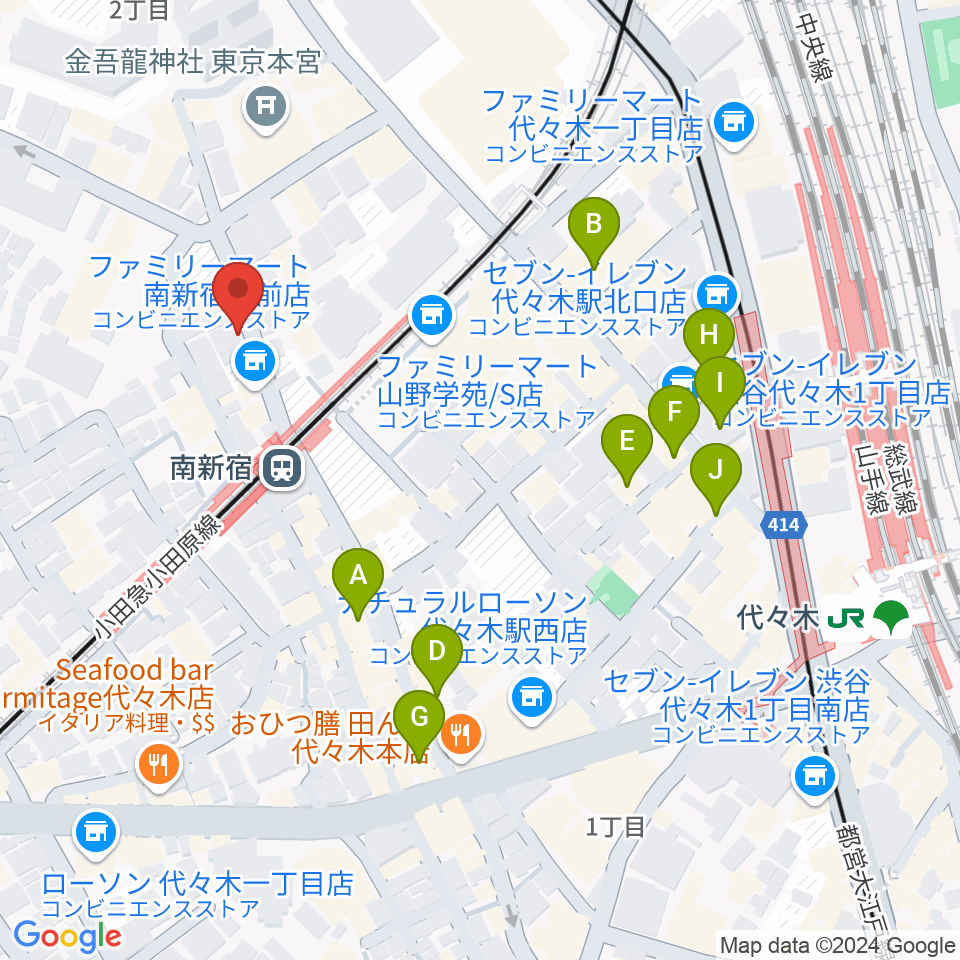 BC WORLDスタジオ周辺のカフェ一覧地図