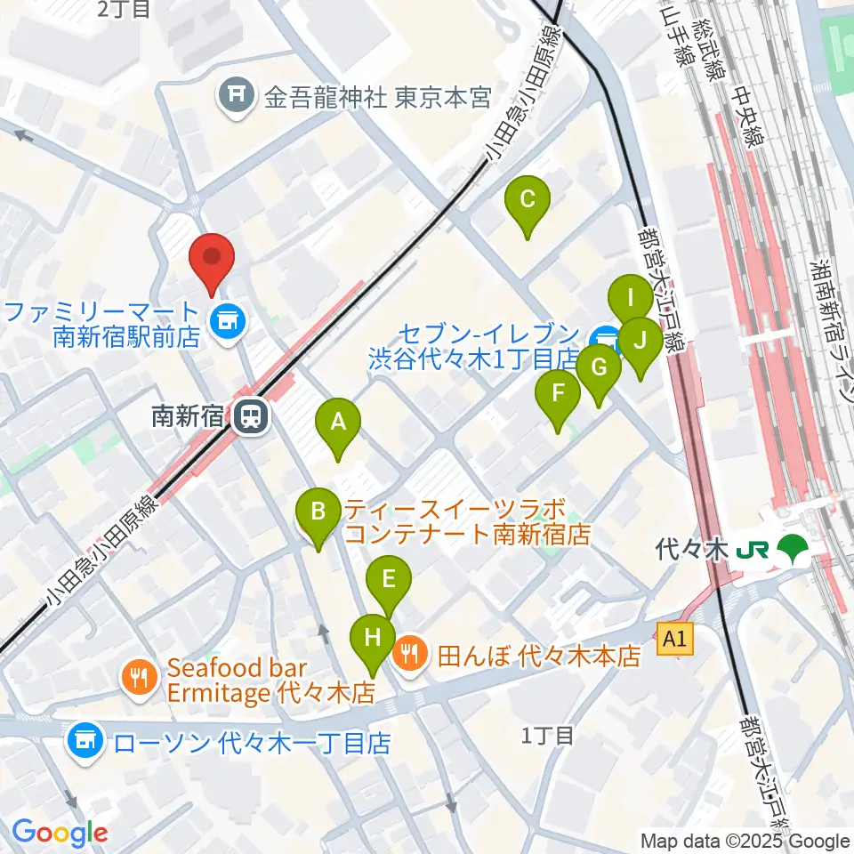 BC WORLDスタジオ周辺のカフェ一覧地図