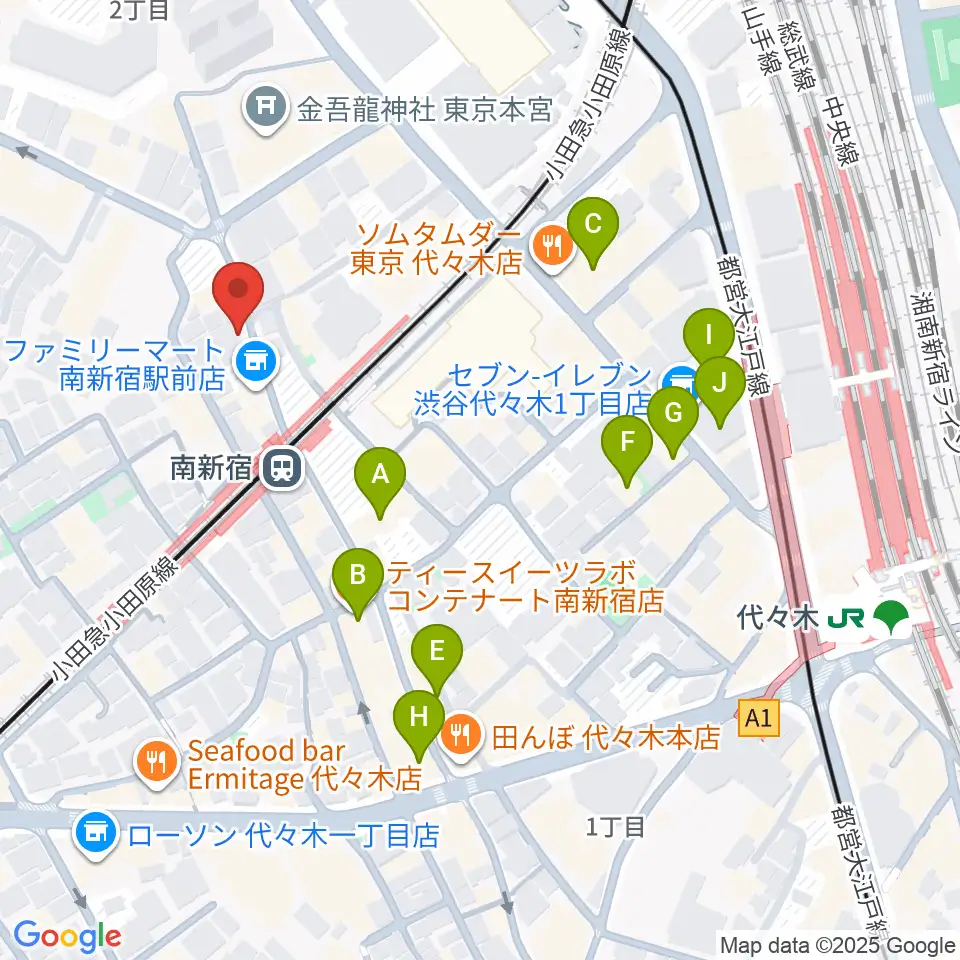 BC WORLDスタジオ周辺のカフェ一覧地図