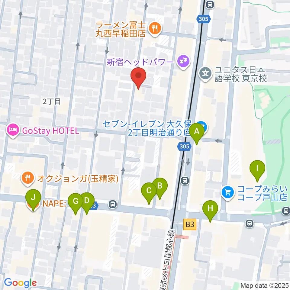 プリメラギター社周辺のカフェ一覧地図