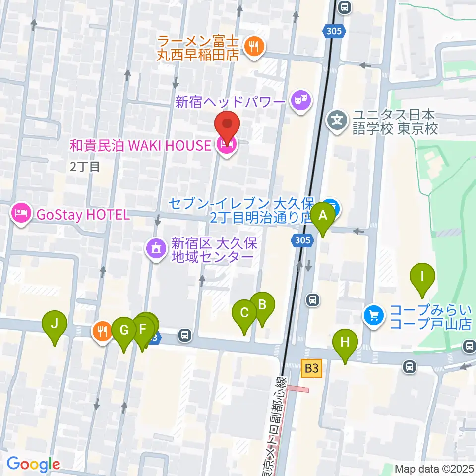 プリメラギター社周辺のカフェ一覧地図