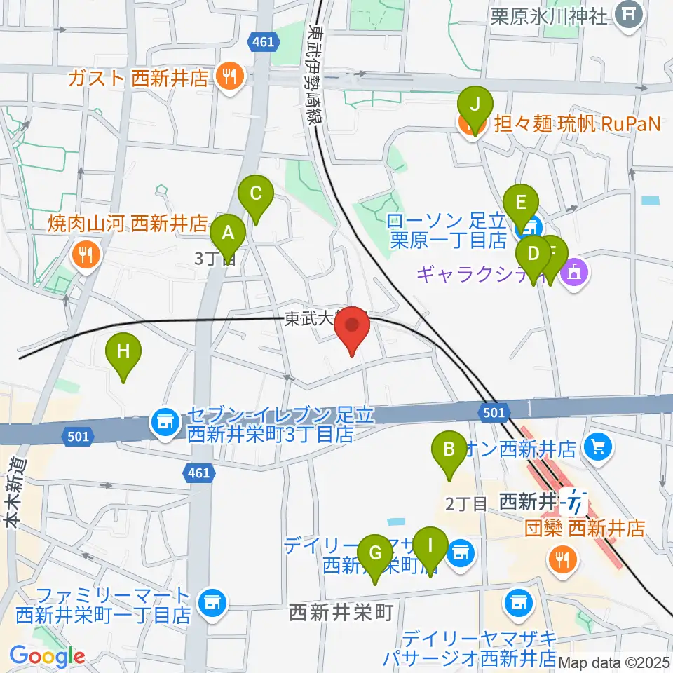 ケン・ミュージック周辺のカフェ一覧地図